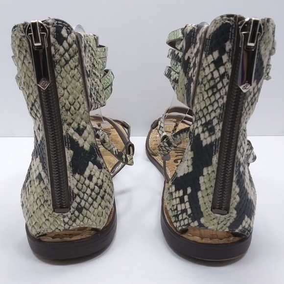 SAM EDELMAN Glenda Split Toe Python Gladiator Sandals EUC - Picture 4 of 13